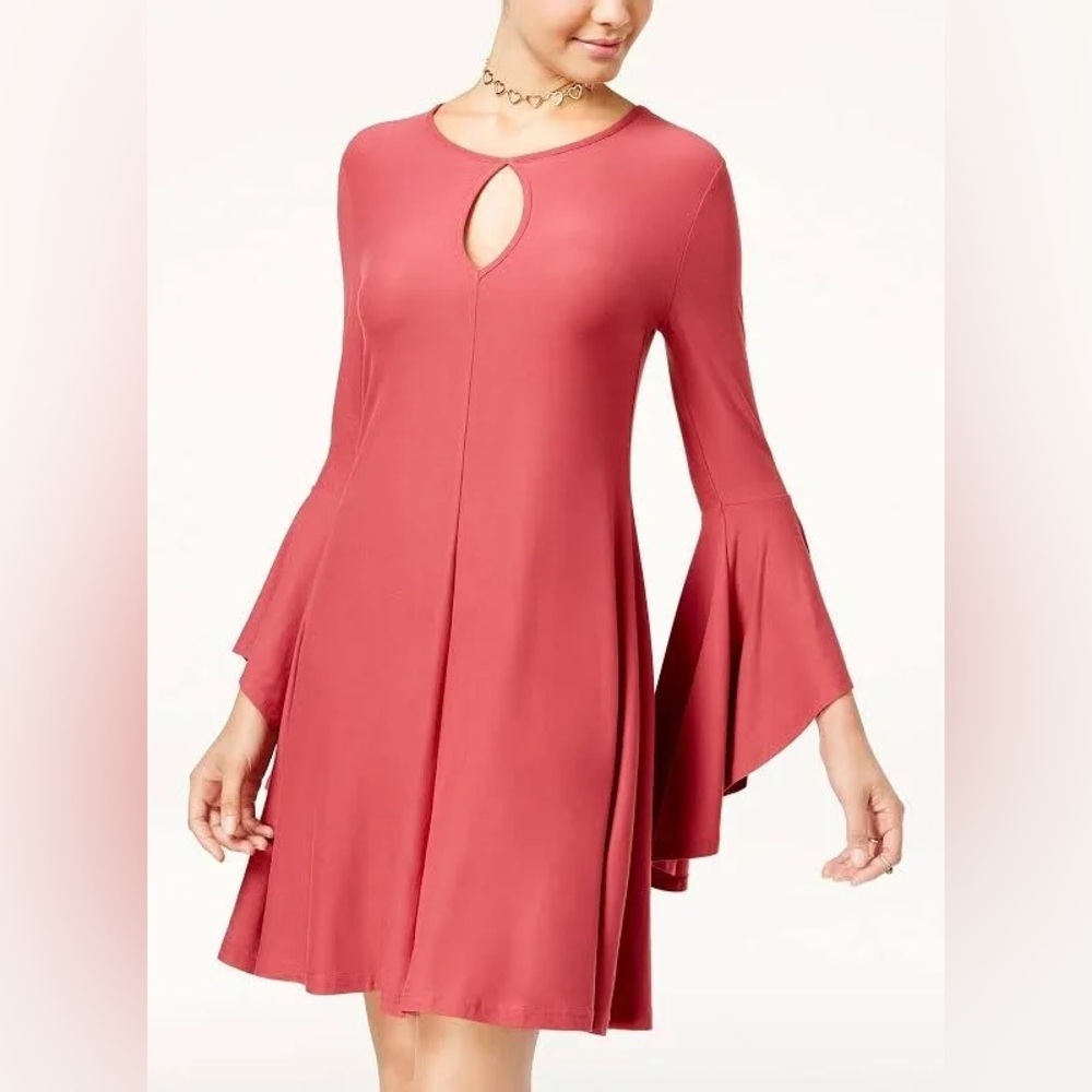 Planet Gold Womens Super Soft Ruffle Sleeve Shift Dress Size M NWT